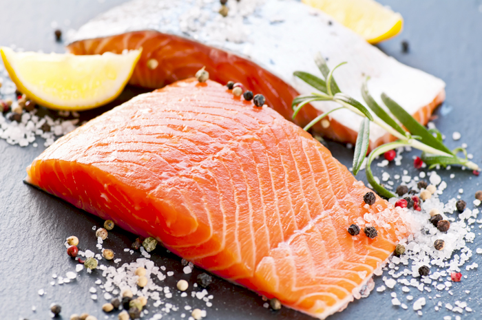 Salmon helps leave your skin smooth.